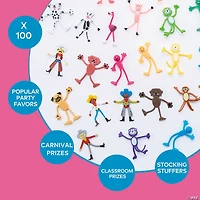 3 3/4" - 5 1/2" Bulk 100 Pc. Mega Vinyl Bendable Character Assortment