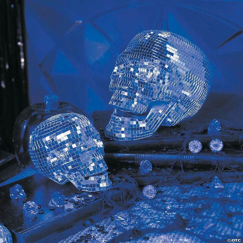 3 3/4" Mini Disco Mosaic Skull Halloween Decoration