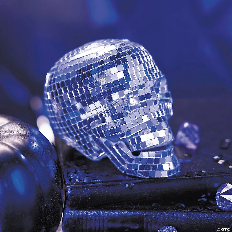 3 3/4" Mini Disco Mosaic Skull Halloween Decoration
