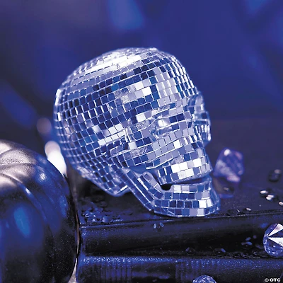 3 3/4" Mini Disco Mosaic Skull Halloween Decoration