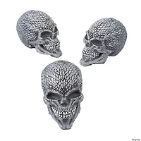 3 3/4" x 5 1/2" Textured Grinning Gray Skulls Halloween Decoration
