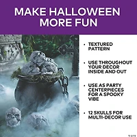 3 3/4" x 5 1/2" Textured Grinning Gray Skulls Halloween Decoration