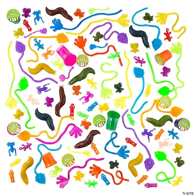 3/4" - 3 1/4" Bulk 100 Pc. Bright Colors Sticky Vinyl Splat Toy Assortment