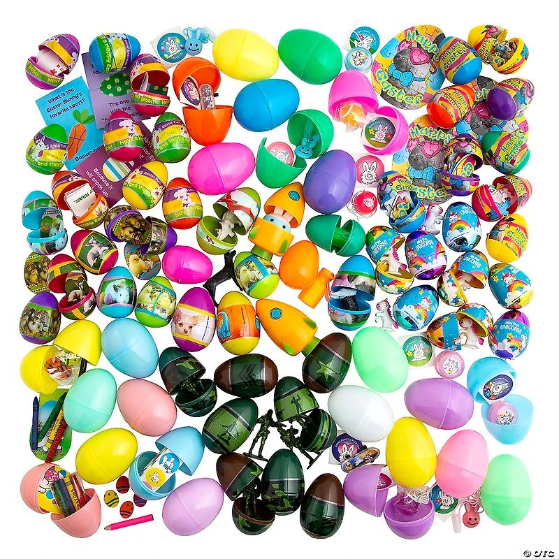 3" Bulk 1000 Pc. Toy-Filled Plastic Easter Egg Assortment
