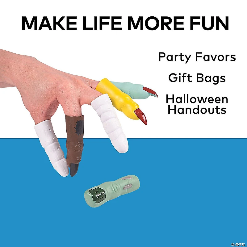 3" Bulk 72 Pc. Halloween Skeleton & Monster Plastic Fingers
