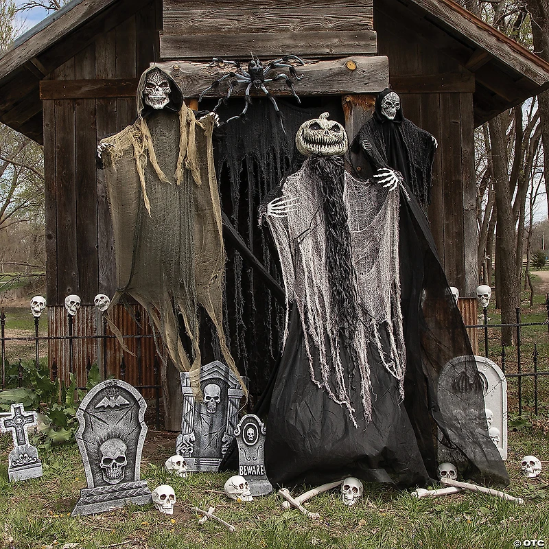3 Ft. Animated Grim Reaper with Wings Hanging Halloween Decoration
