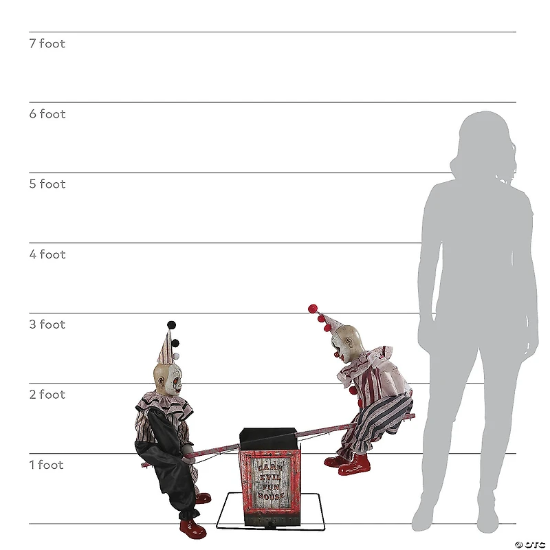 3 Ft. Animated See-Saw Clowns Halloween Decoration