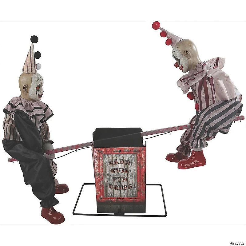3 Ft. Animated See-Saw Clowns Halloween Decoration
