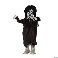 3 Ft. Standing Animated Black & White Leather Shoes Girl