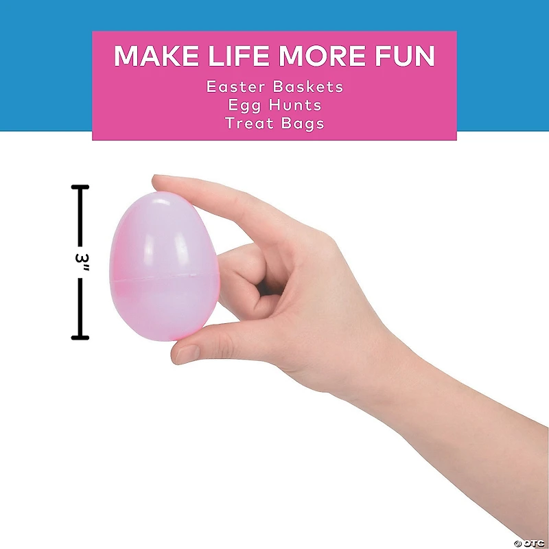 3" Pastel Plastic Easter Eggs - 12 Pc.