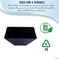 3 qt. Black Square Plastic Serving Bowls (15 Bowls)