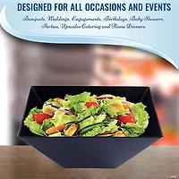 3 qt. Black Square Plastic Serving Bowls (15 Bowls)