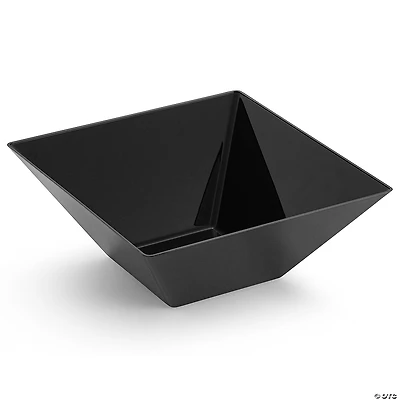 3 qt. Black Square Plastic Serving Bowls (15 Bowls)