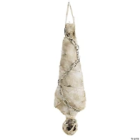 30 1/4" Hanging Light-Up Upside-Down Skeleton Cocoon with Chain Halloween Decoration