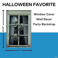 31 1/2" x 47 1/4" Halloween Skull & Hands Scary Window Frame Hanging Decoration