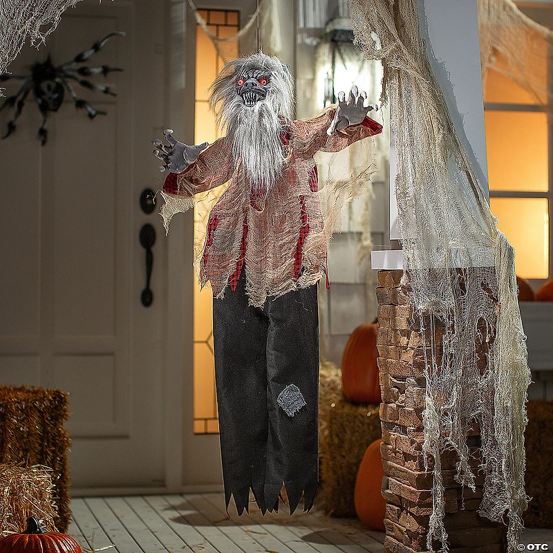 31 1/2" x 47 1/4" Hanging Animated Tattered Werewolf Halloween Decoration