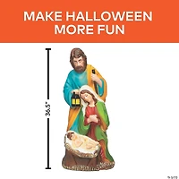 32 1/4" Light-Up Nativity Holy Family with LED Lantern Christmas Decoration