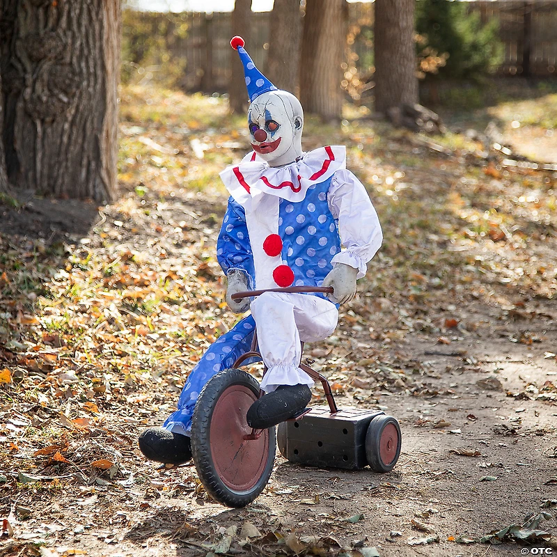 32" Animated Tricycle Clown Doll Halloween Decoration