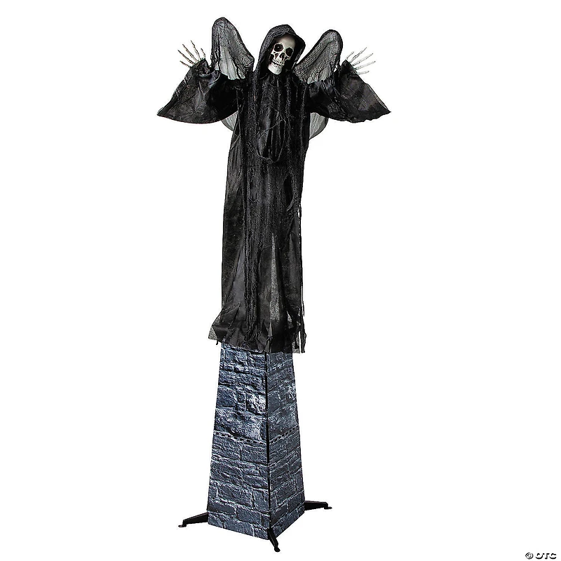 33 1/2" x 74 3/4" Animated Standing Skeletal Reaper with Wings
