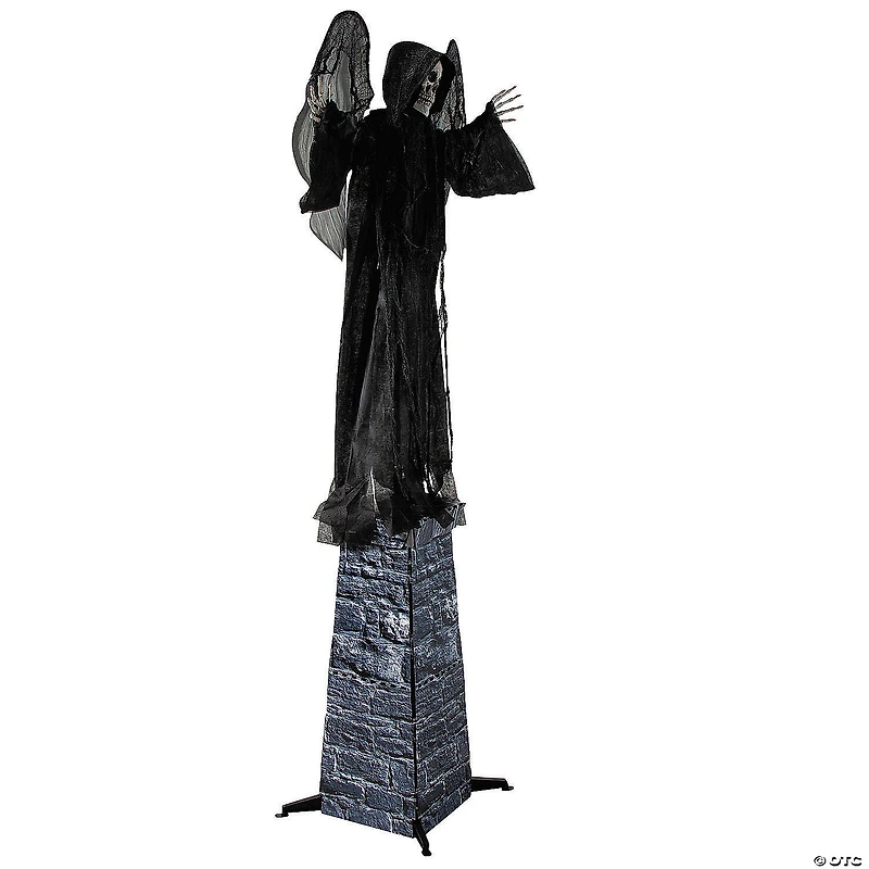 33 1/2" x 74 3/4" Animated Standing Skeletal Reaper with Wings