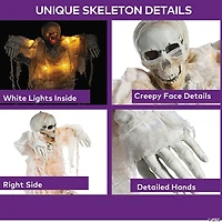 34 3/4" Standing Light-Up Skeleton Mummy Halloween Decoration