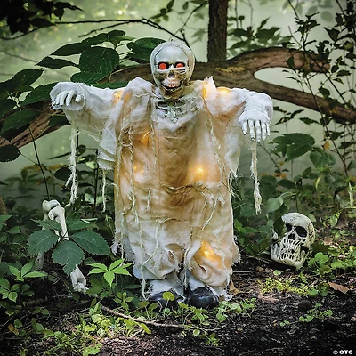 34 3/4" Standing Light-Up Skeleton Mummy Halloween Decoration