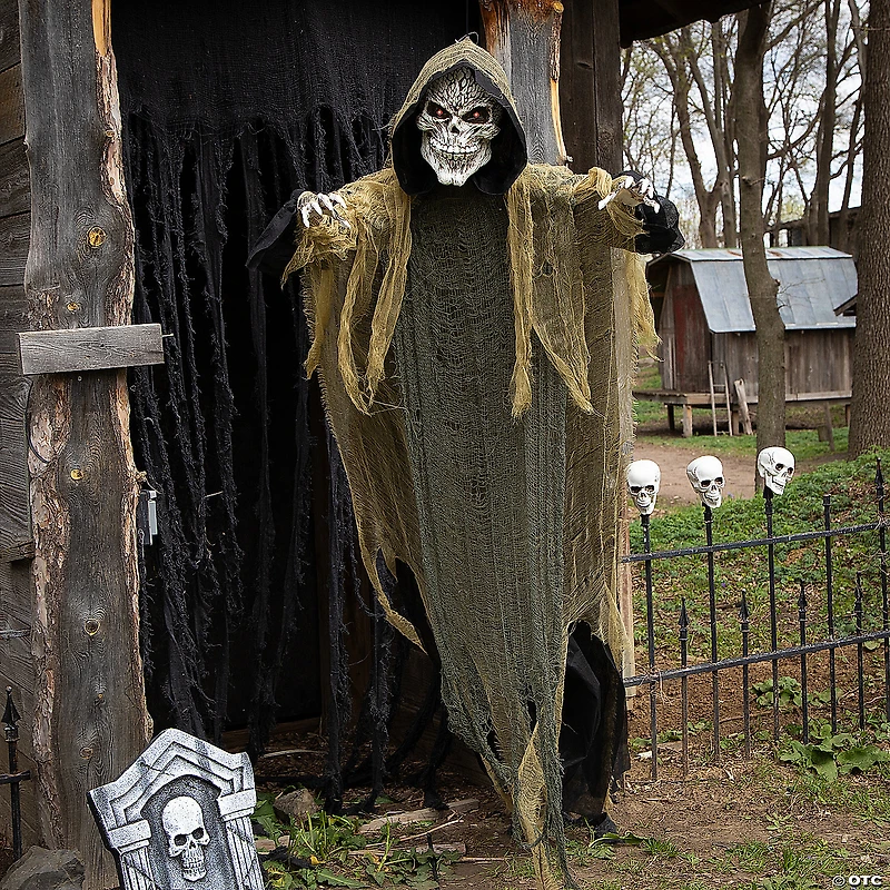 35 1/4" x 6 Ft. Animated Hanging Grim Reaper Plastic Halloween Decoration
