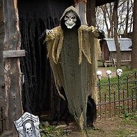 35 1/4" x 6 Ft. Animated Hanging Grim Reaper Plastic Halloween Decoration