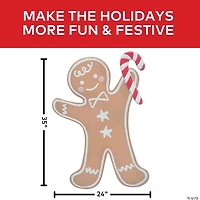 35 3/4" Iron Gingerbread Boy Christmas Decoration
