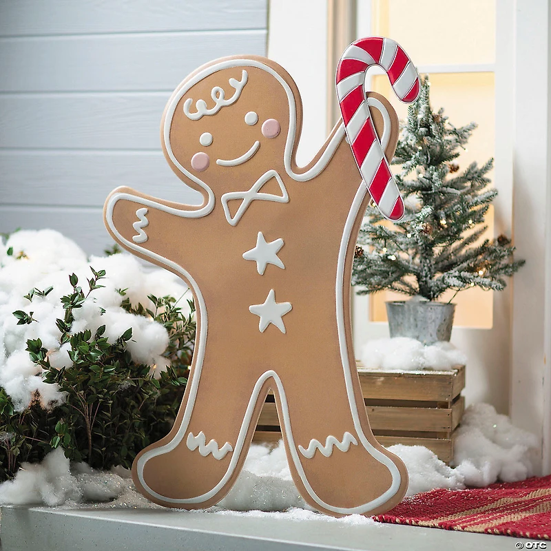 35 3/4" Iron Gingerbread Boy Christmas Decoration