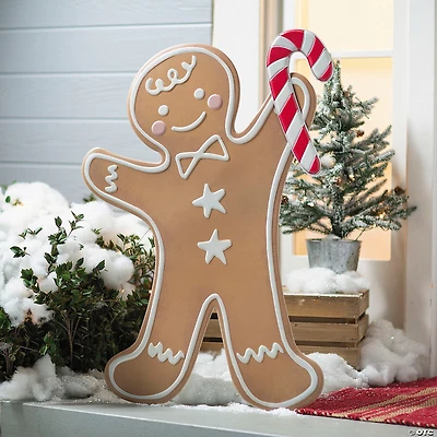 35 3/4" Iron Gingerbread Boy Christmas Decoration