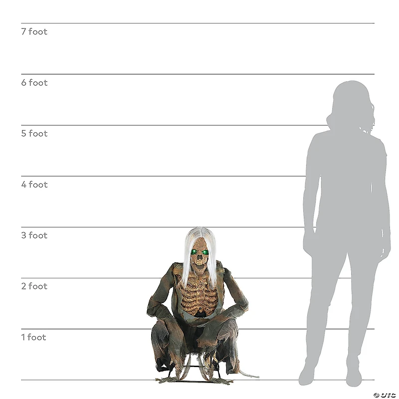 36" Animated Crouching Bones Prop