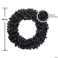 36" Black Colorado Spruce Artificial Halloween Wreath - Unlit