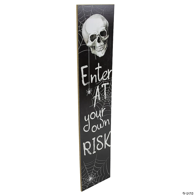 36" Enter at Your Own Risk Wooden Halloween Porch Board Sign Decoration
