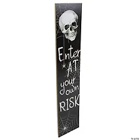 36" Enter at Your Own Risk Wooden Halloween Porch Board Sign Decoration