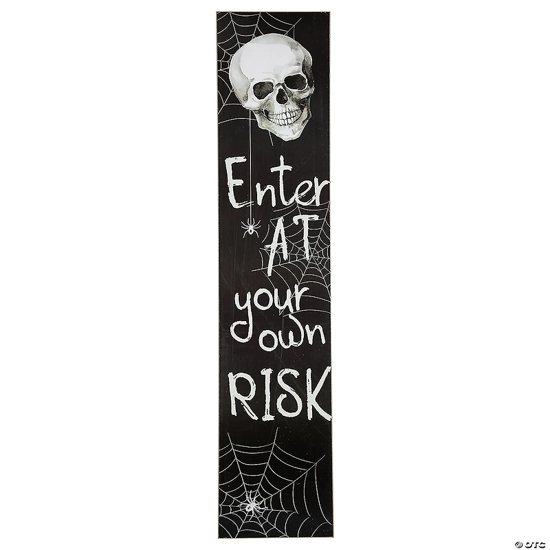 36" Enter at Your Own Risk Wooden Halloween Porch Board Sign Decoration