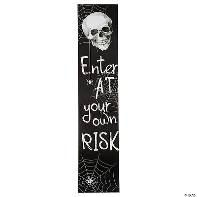 36" Enter at Your Own Risk Wooden Halloween Porch Board Sign Decoration