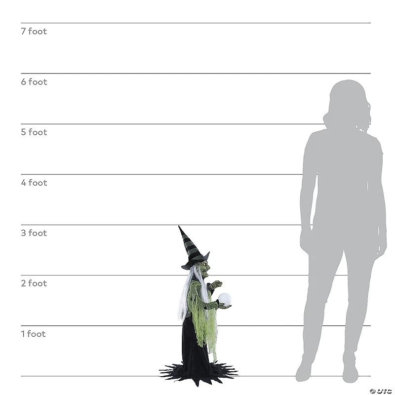 36" Fortune Teller Witch Animated Prop