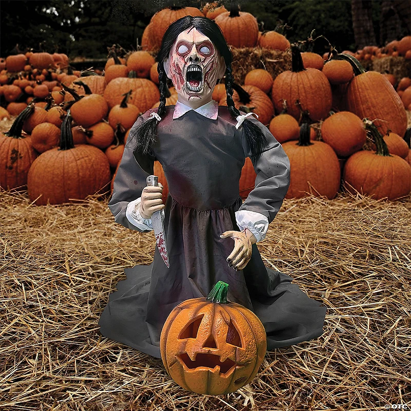 36" Lunging Pumpkin Carver Animated Prop