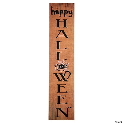 36" Orange Happy Halloween with Spider Wooden Porch Board Sign Decoration