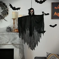 36" Touch Activated Lighted Talking Reaper Animated Hanging Halloween Decoration