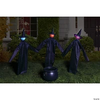 36" Witty Witches with Cauldron Decoration - Set of 3