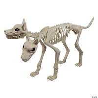 37 3/4" Animated Two-Headed Doberman Dog Skeleton Halloween Decoration