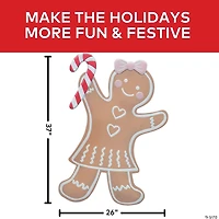 37 3/4" Iron Gingerbread Girl Christmas Decoration
