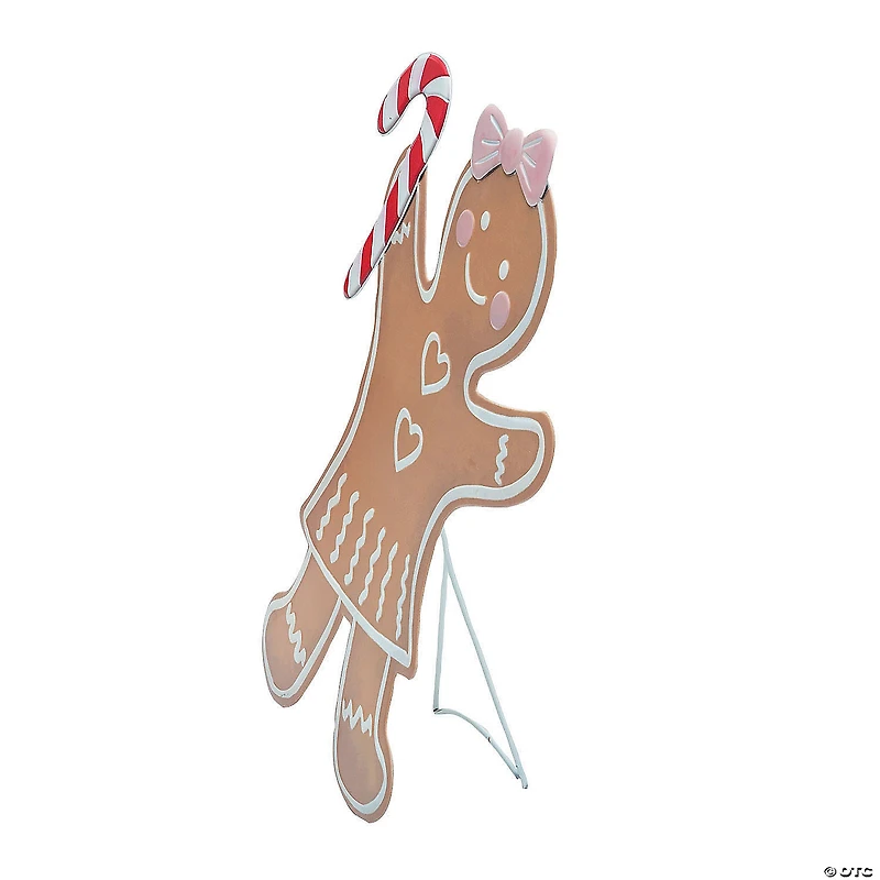 37 3/4" Iron Gingerbread Girl Christmas Decoration