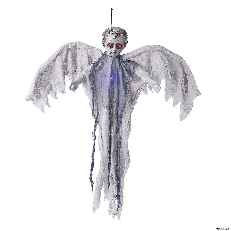 39 1/4" Animated Hanging Light-Up Angel Halloween Decoration