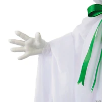 39 1/4" Animated Hanging Smiling Ghost with Witch Hat & Bow Halloween Decoration
