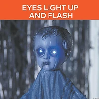 39 1/4" Animated Light-Up Hanging Gray Angel Halloween Decoration