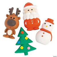 3D Christmas Character Erasers - 24 Pc.