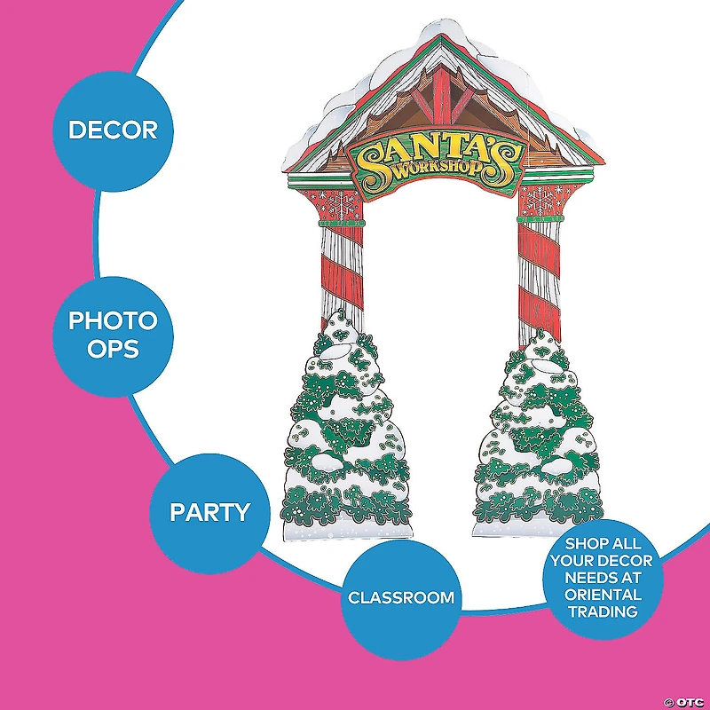 3D Santa’s Workshop Archway Cardboard Stand-Up